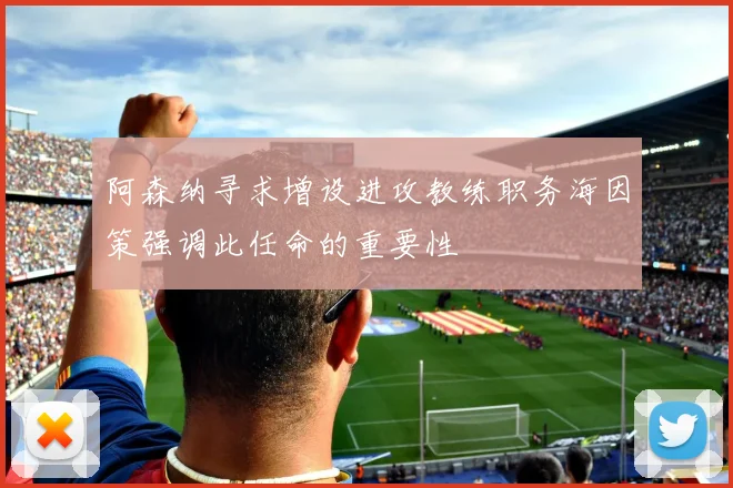 阿森纳寻求增设进攻教练职务海因策强调此任命的重要性